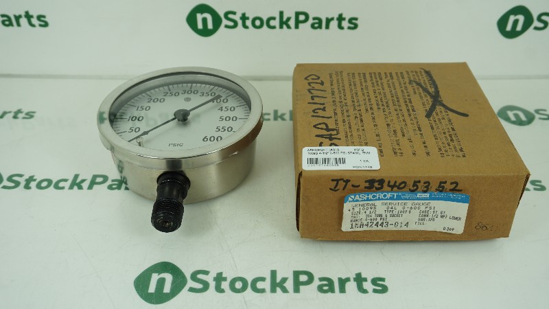 ASHCROFT 1009S 4-1/2" 0-600 PSI STAINLESS STEEL GAUGE NSFB