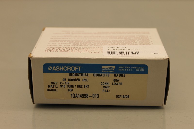 ASHCROFT 25 1009AW 02L 60# NSFB - Click Image to Close