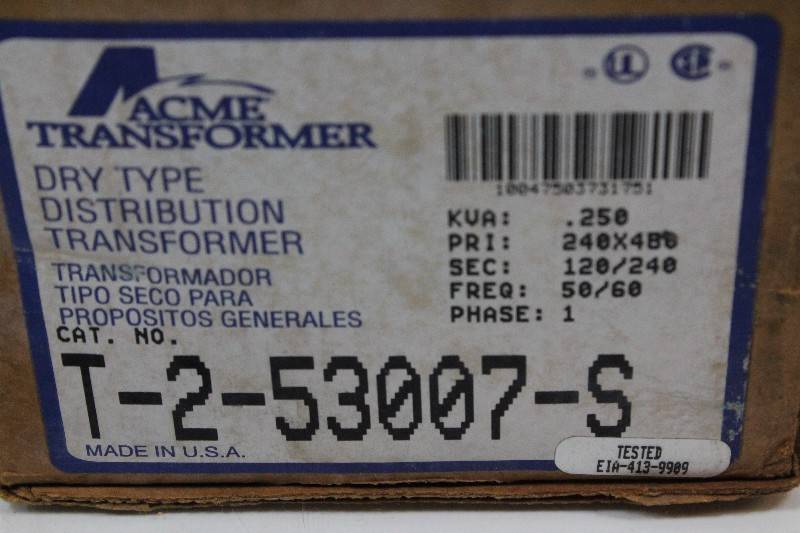 ACME TRANSFORMER T-2-53007-S NSFB - TRANSFORMER - Click Image to Close