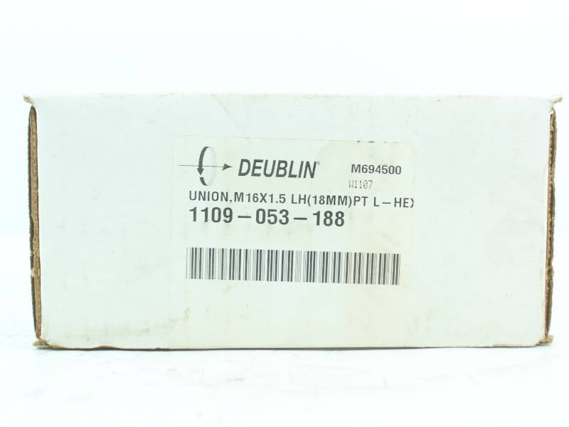 DEUBLIN UNION, M16X1.5 LH(18MM)PT L-HEX 1109-053-188 NSFB - VALV