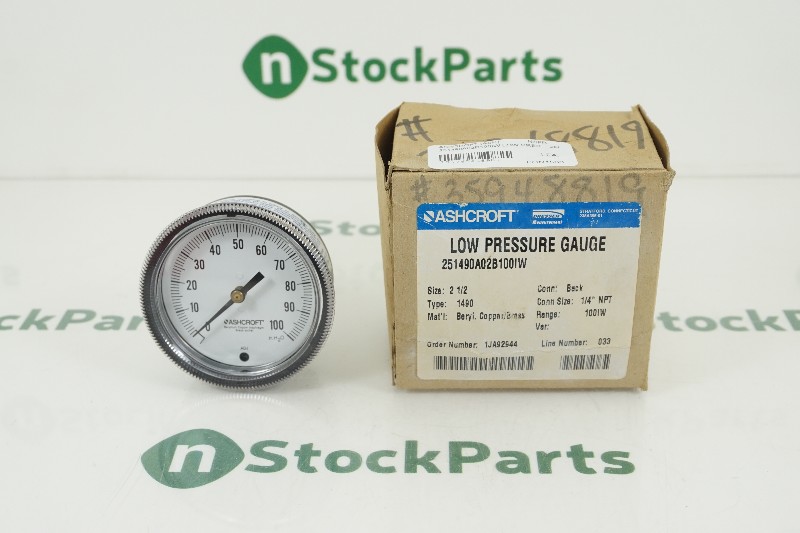 ASHCROFT 251490A02B100IW LOW PRESSURE GAUGE NSFB