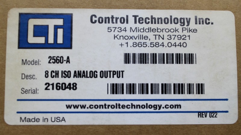 CONTROL TECHNOLOGY IN 2560-A 8 CH ISO ANALOG OUTPUT NSNB