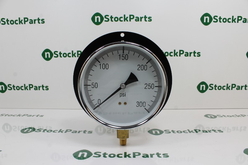 UNMARKED 6" DRY 1/4NPT BRASS LOWER 300 PSI PRESSURE GAUGE NSNB