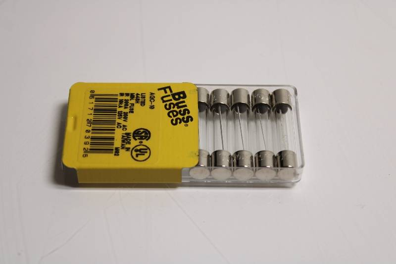 COOPER BUSSMAN AGC-10 5PK FUSES NSFB