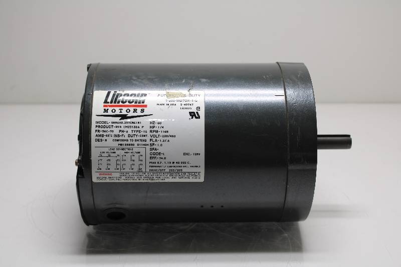 1/4HP 1165RPM - LINCOLN MOTORS SRN6HO.25TCN61N1 NSMD