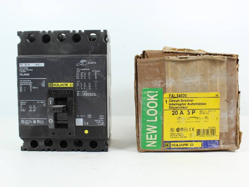 SQUARE-D FAL34020 NSFB - CIRCUIT BREAKER 20 AMP 3 POLE 480 VOLT
